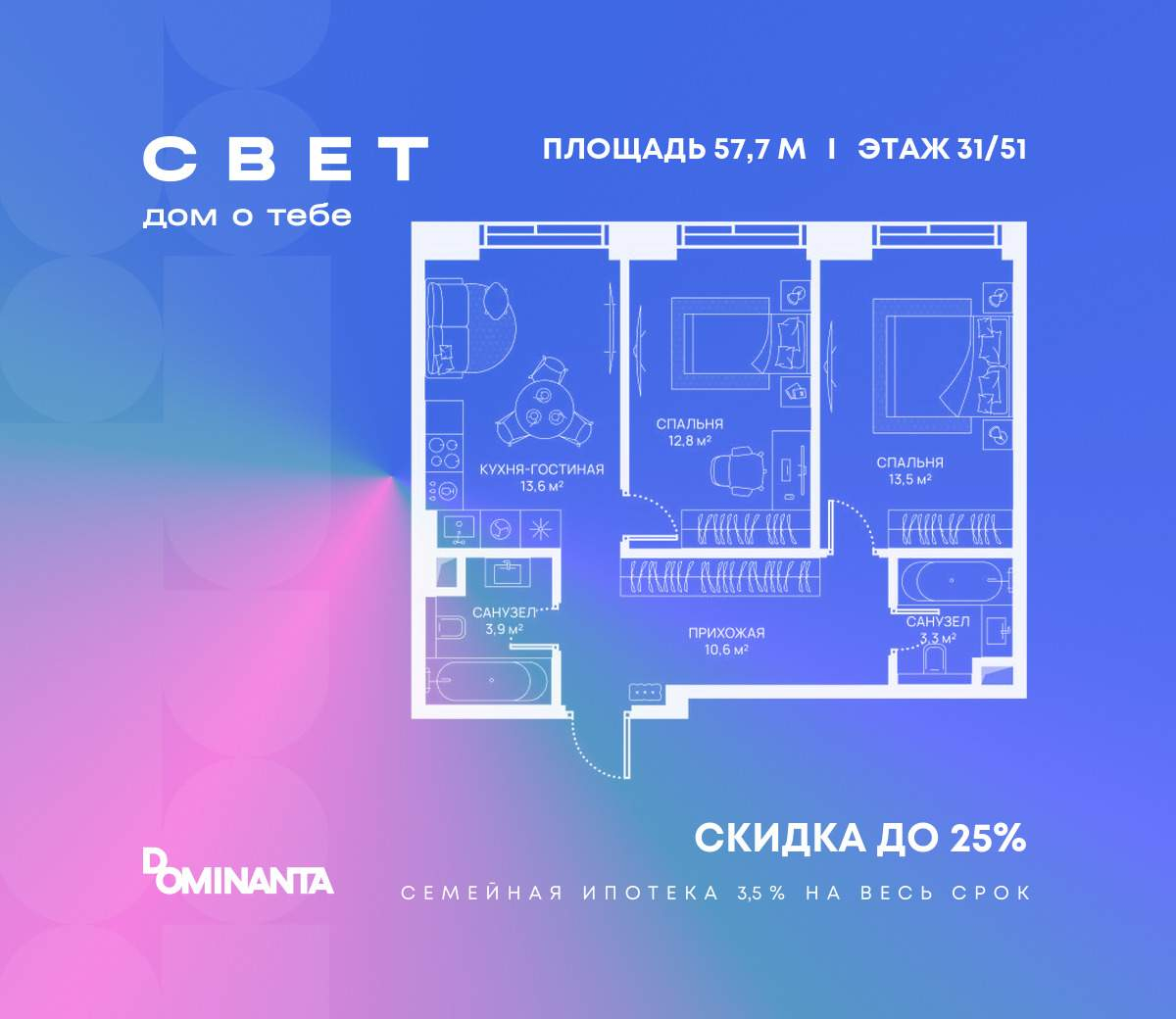 Купить 2-комнатную квартиру